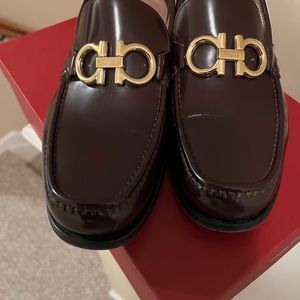 Burgundy Salvatore Ferragamo loafers